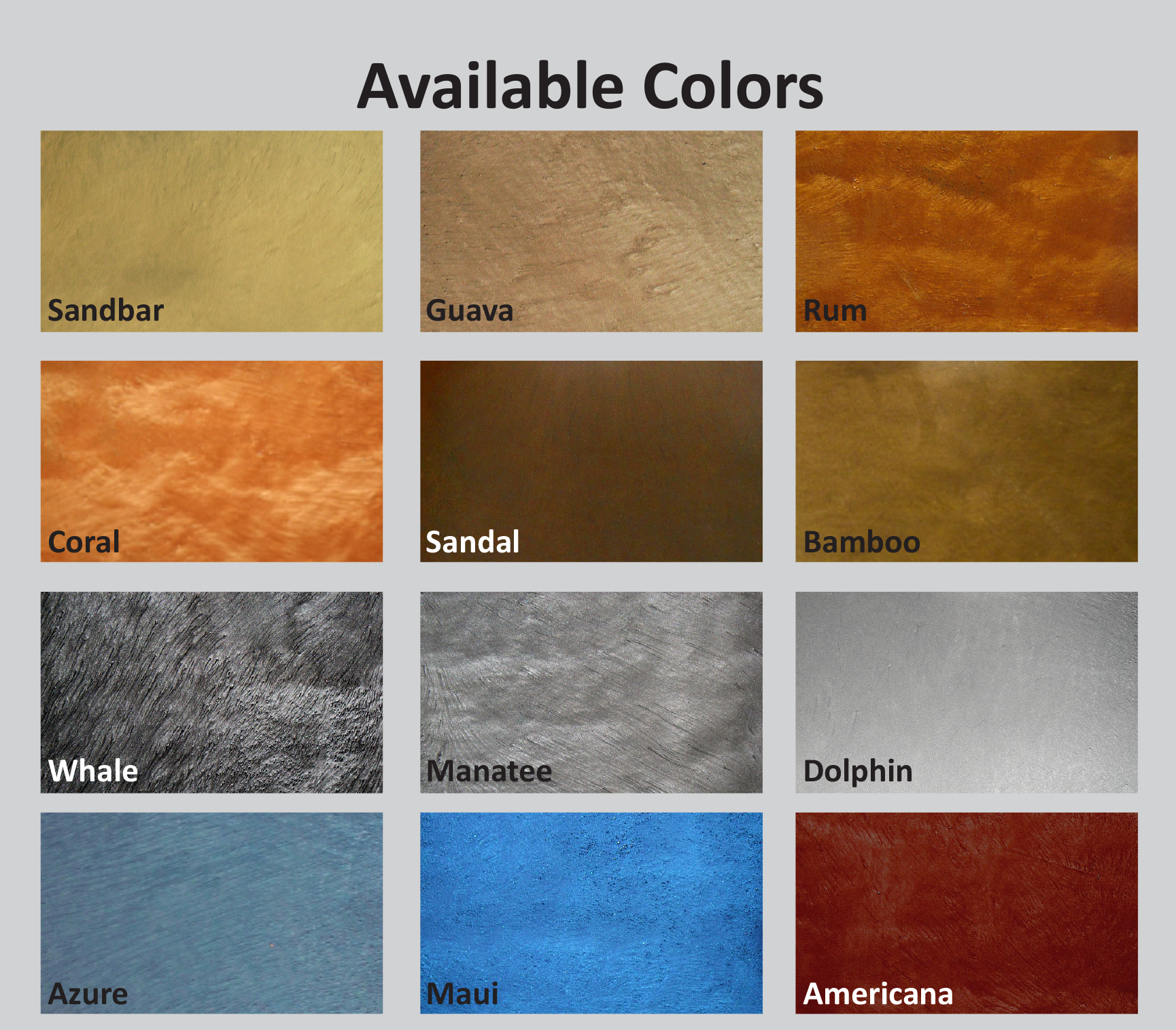 Metallic Epoxy Flooring Color Chart
