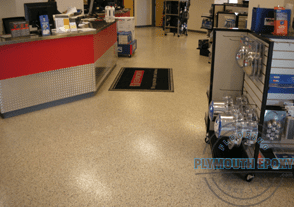 Retail Flooring, Epoxy Color Flake, Custom Color