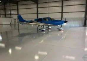 Airplane Hangar, Epoxy Flooring, Color Light Gray