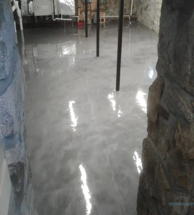 Metallic Epoxy Flooring in basement